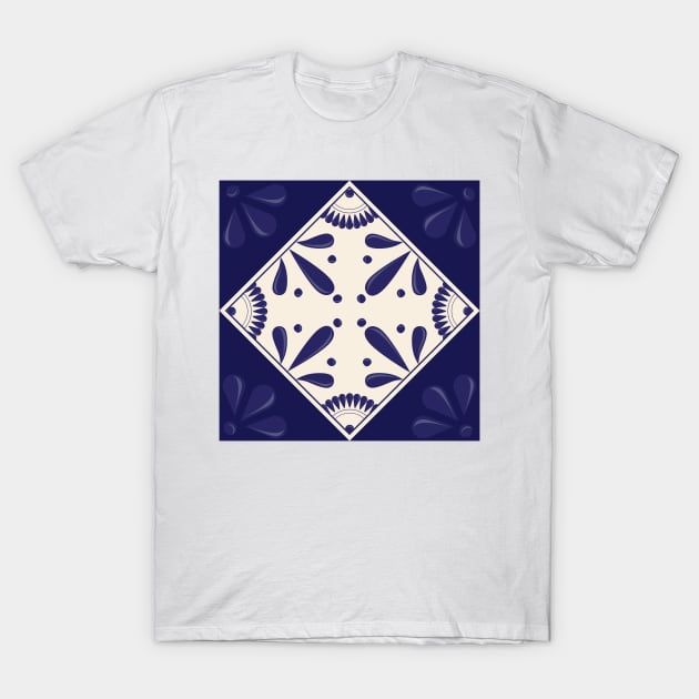 Blue Talavera Tile by Akbaly T-Shirt by Akbaly